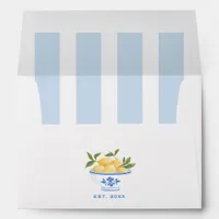 Blue Cabana Stripe Lemons Coastal Bachelorette Envelope