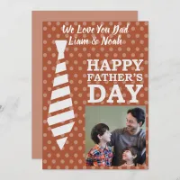 Instagram Photo Tie Dots Brown Fathers Day Card