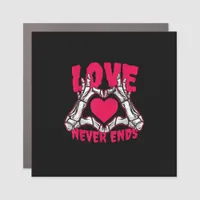 Funny Valentines Day Skeleton Heart Hands Car Magnet
