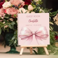 Guest book blush pink bow SWEET 16