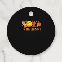 Tis Season Pumpkin Spice Latte Halloween Fall Coff Favor Tags