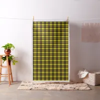 Tartan Yellow and Black Plaid Fabric