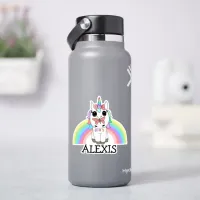 Rainbow Unicorn Personalized Name Sticker