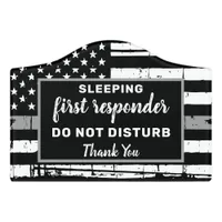 Thin Silver Line Officer Night Worker Sleeping Door Sign