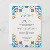 Mexican Floral Traditional Botanical Boda Wedding Invitation