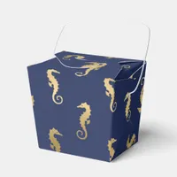 Navy and Gold Vintage Nautical Seahorse Favor Boxes