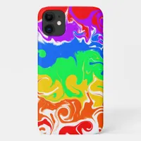 Rainbow Swirls Colorful Fluid Art iPhone 11 Case