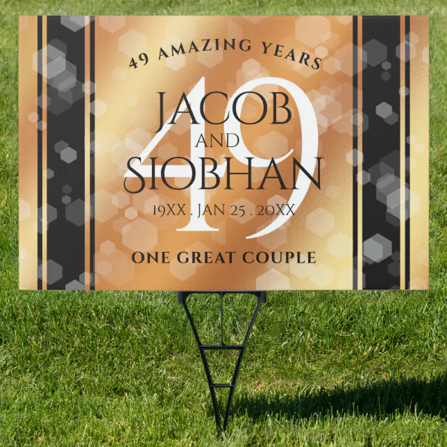 Elegant 49th Copper Wedding Anniversary Sign