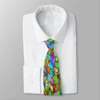 Creative Stained Glass Mosaic Neck Tie