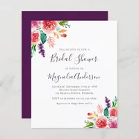 Budget Floral Bridal Shower Invitation