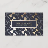 Bold Gold Dog Bone Pattern Business Card