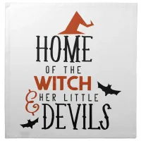 home of the witch and her little devils Halloween Cloth Napkin