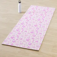 Girly Pink Faded Love Hearts Personalized Name Yoga Mat