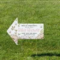 Bumblebee Drive By Baby Pink Shower Arrow Sign