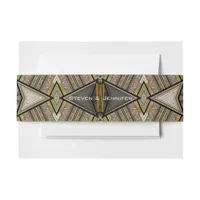 Art Deco Diamonds Glitter Gold Belly bands Invitation Belly Band