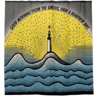 Custom lighthouse your own words personalized sea  shower curtain