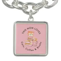 This Mom Loves Cats Coffee Books Reader Book Lover Bracelet