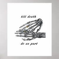 Till Death Do Us Part Skeleton Hands Cream Classic Poster