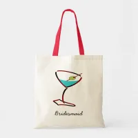 Funky martini red Bridesmaid Favors Tote Bag