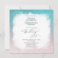 *~ Ombre Beach Glitter Trendy AR4 Wedding Invitation