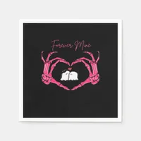 Mine Valentines Day Classic Skeleton Hands Hearts  Napkins