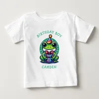 Cute Frog Themed Boy's Birthday Boy Personalized Baby T-Shirt