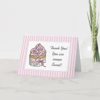 Thank You | You are Sweet Pink Cupcake  Card