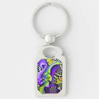 80`s Retro Geometric Pattern Keychain