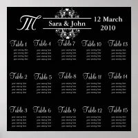 Black Bride and Groom Seating Chart