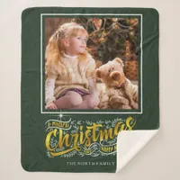 Magical Christmas Typography Photo Gold ID441 Sherpa Blanket