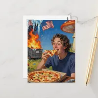 Eat Pizza and Ignore the American Dumpster Fire Postcard