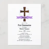 Purple Girl First Holy Communion Flyer
