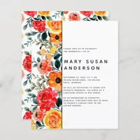 BUDGET Floral Celebration of Life Invitation