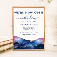 Agate Galaxy Celestial Stars Salon Grand Opening Poster