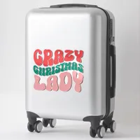 Crazy Christmas Lady Retro Holiday Funny Festive Sticker