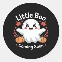 Cute Halloween Pregnancy Announcement Classic Round Sticker