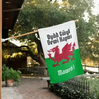 Happy St. David's Day Red Dragon Welsh Flag