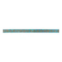 Southwest Mountain Peaks Turquoise Geometric Satin Ribbon