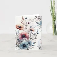 Alcohol Ink Floral Thank You Note Card