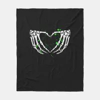 Skeleton Hand Heart Sign Costume Halloween Fleece Blanket