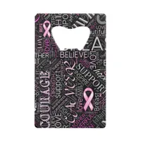 Breast Cancer Awareness Word Cloud ID261 Credit Card Bottle Opener