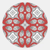 Red, Black and White Mandala Stickers