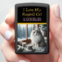 Ragdoll Cat Frosty Feline: Ragdoll Winter Charm Zippo Lighter