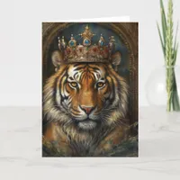 Beautiful Tiger in a Crown all occasions Card