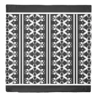 Black and White Geometric Pattern Tribal Vibes Duvet Cover