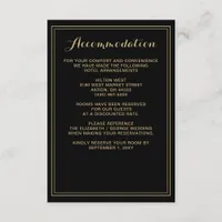 Marble Black and Gold Wedding details card