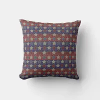 Red White Blue Vintage Stars Throw Pillow