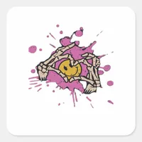 Skeleton Hand Heart Show Classic Square Sticker