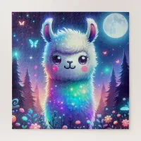 Cute Colorful Llama Holographic | Jigsaw Puzzle