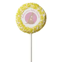 Kangaroo Baby Girl Pink and Tan Shower Chocolate Covered Oreo Pop